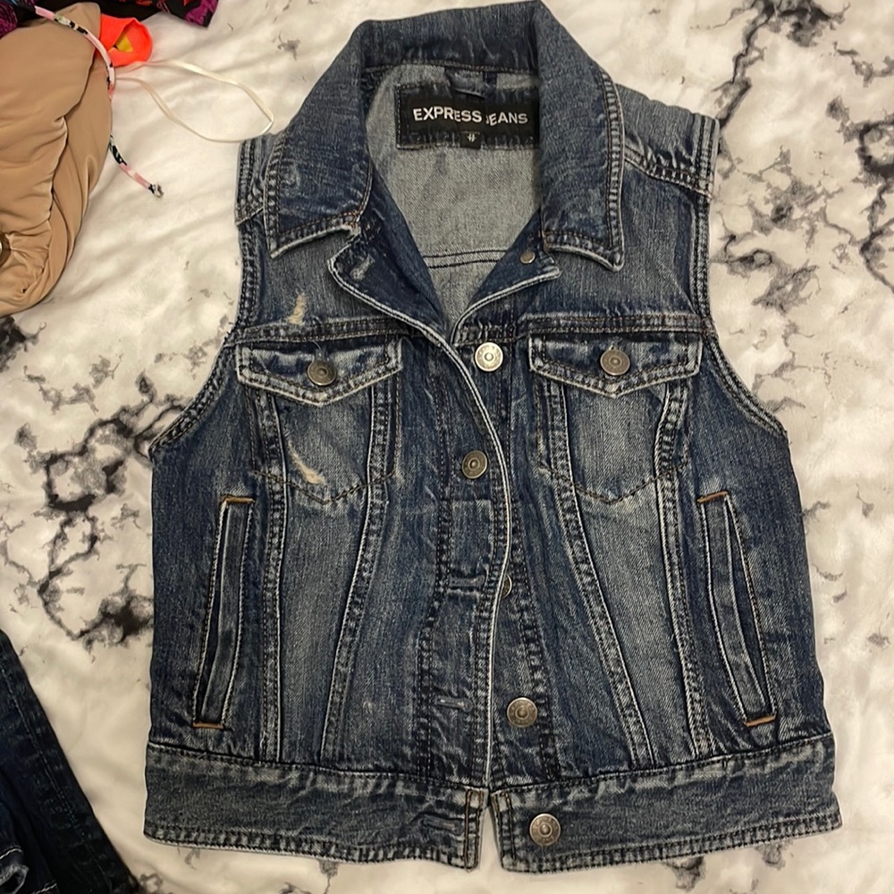 Express Denim Vest XS